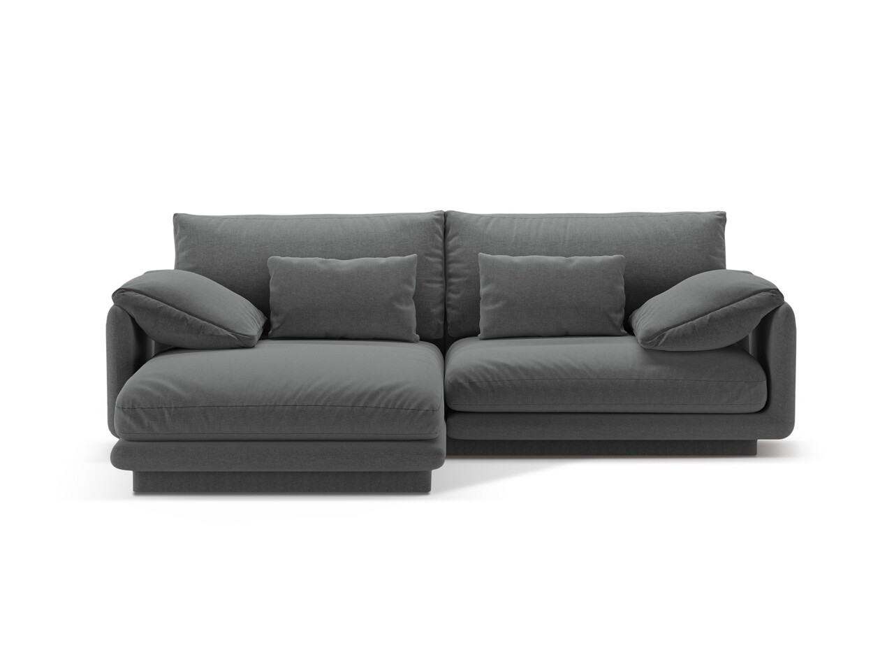 Coltar stanga 3 locuri, Torino-211, Micadoni Home, 220x170x83 cm, tesatura structurata chenille, gri inchis - imagine 7